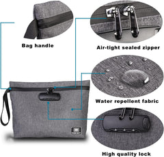 Durable Odor-Proof Stash Bag with Combination Lock - 11.8" x 8.6" Smell-Proof Storage Container