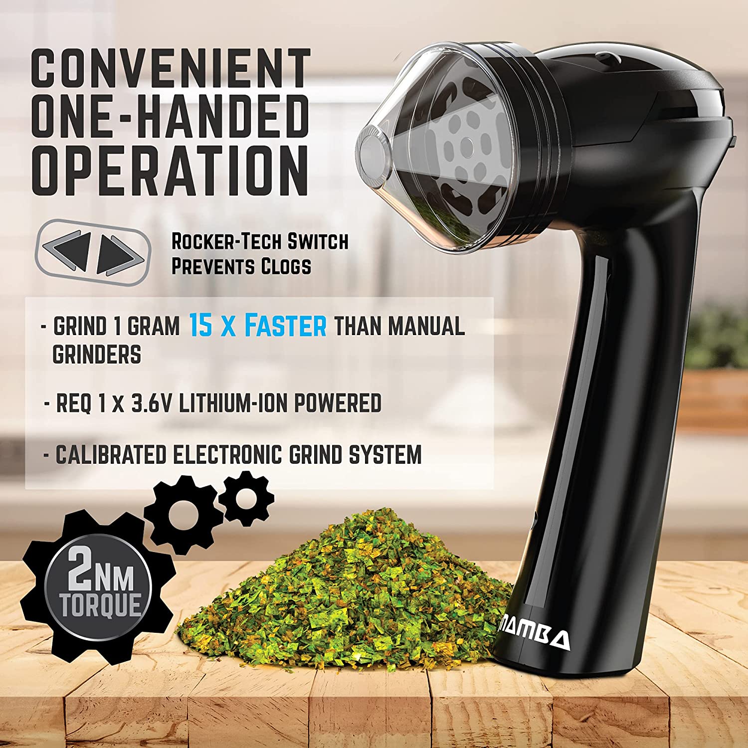 Mamba V2-55 Electric Portable Herb Grinder - Discreet Smoker