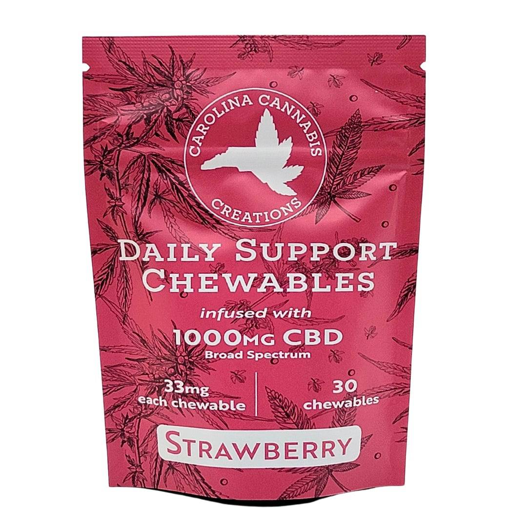 Daily Support Chewables | CBD | Strawberry 30ct bag | Carolina Cannabis Creations - Discreet Smoker