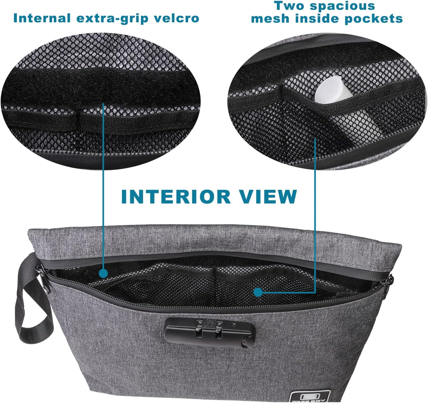 Durable Odor-Proof Stash Bag with Combination Lock - 11.8" x 8.6" Smell-Proof Storage Container