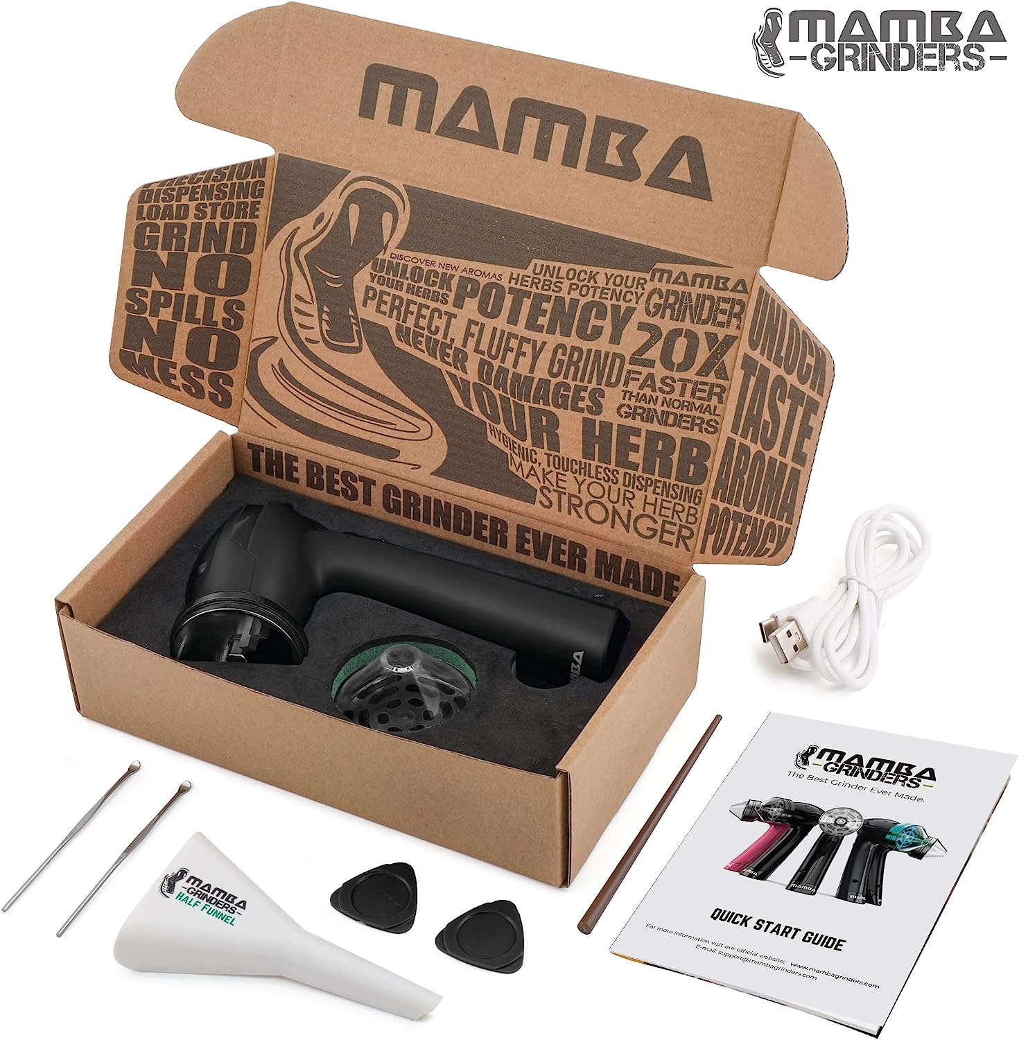 Mamba V2-55 Electric Portable Herb Grinder - Discreet Smoker