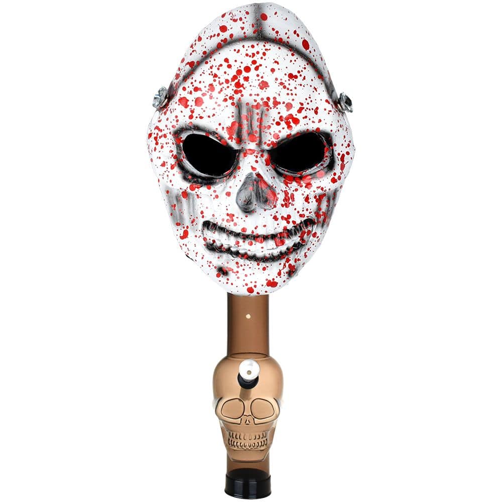 Bloody Skull Gas Mask & Acrylic Water Pipe Set - 8" - Discreet Smoker