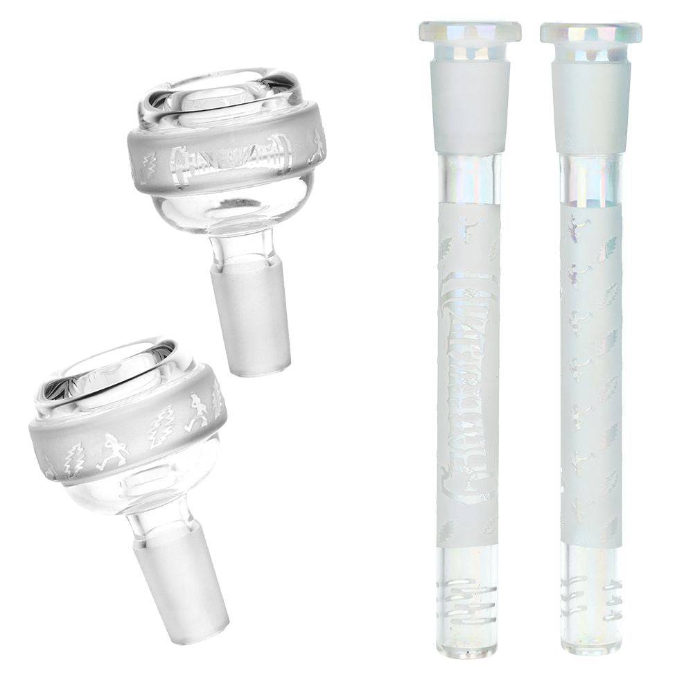 Grateful Dead x Pulsar Bolts And Skellies Straight Tube Water Pipe-15.5"/14mm F - Discreet Smoker