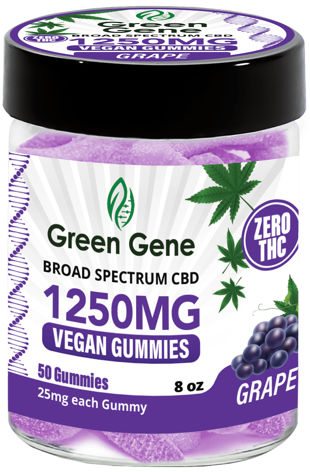Green Genie CBD Vegan Pectin Infused Gummies w/ B12 Vitamins (625MG - 2500MG) - Discreet Smoker