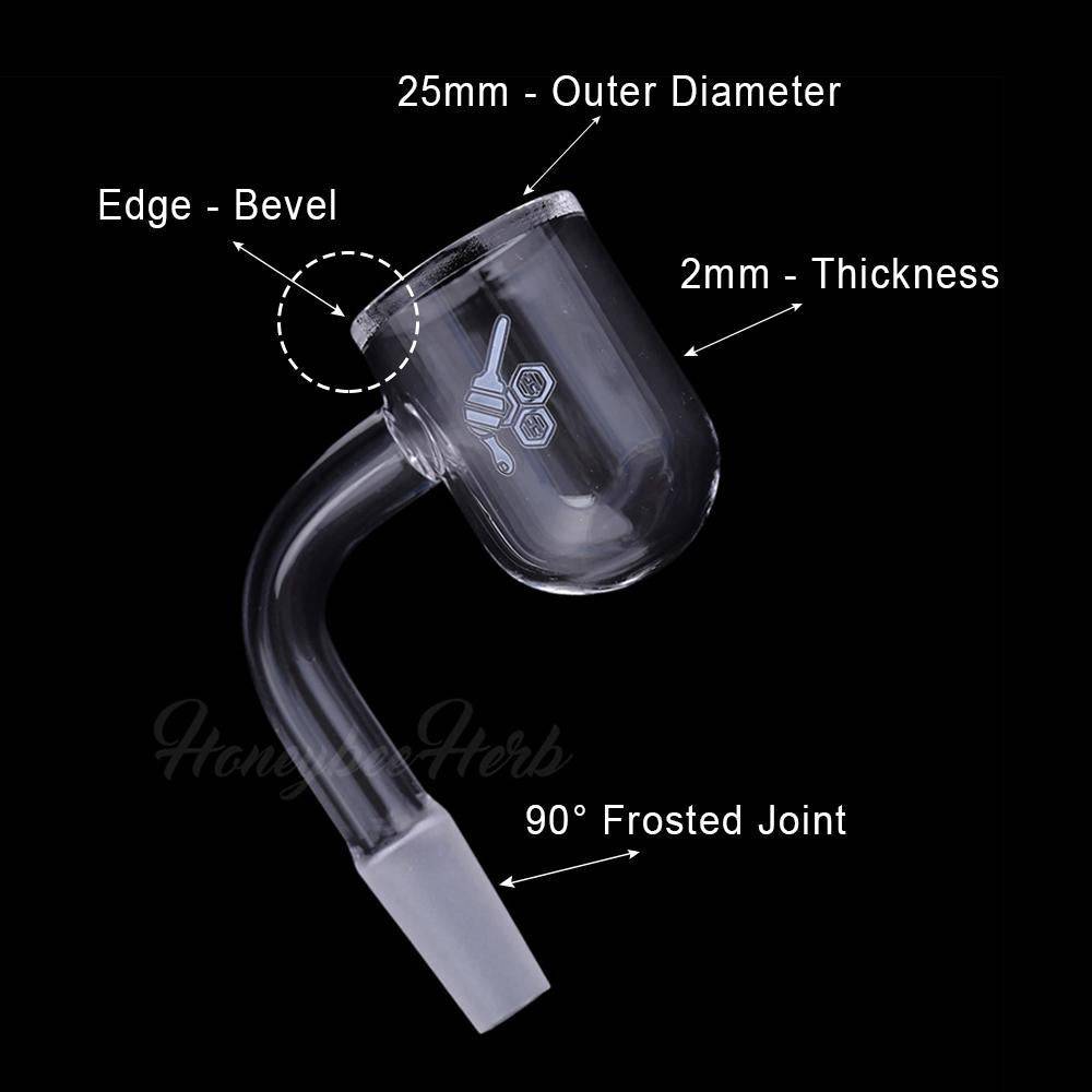 HONEY BEVEL BOWL QUARTZ BANGER - 90° DEGREE | YL - Discreet Smoker
