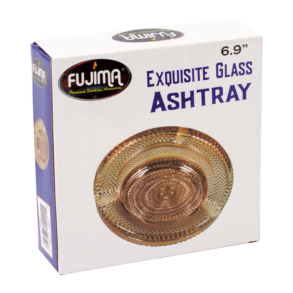 Fujima Exquisite Crystal Cut Glass Retro Round Ashtray- 6.9" - Discreet Smoker