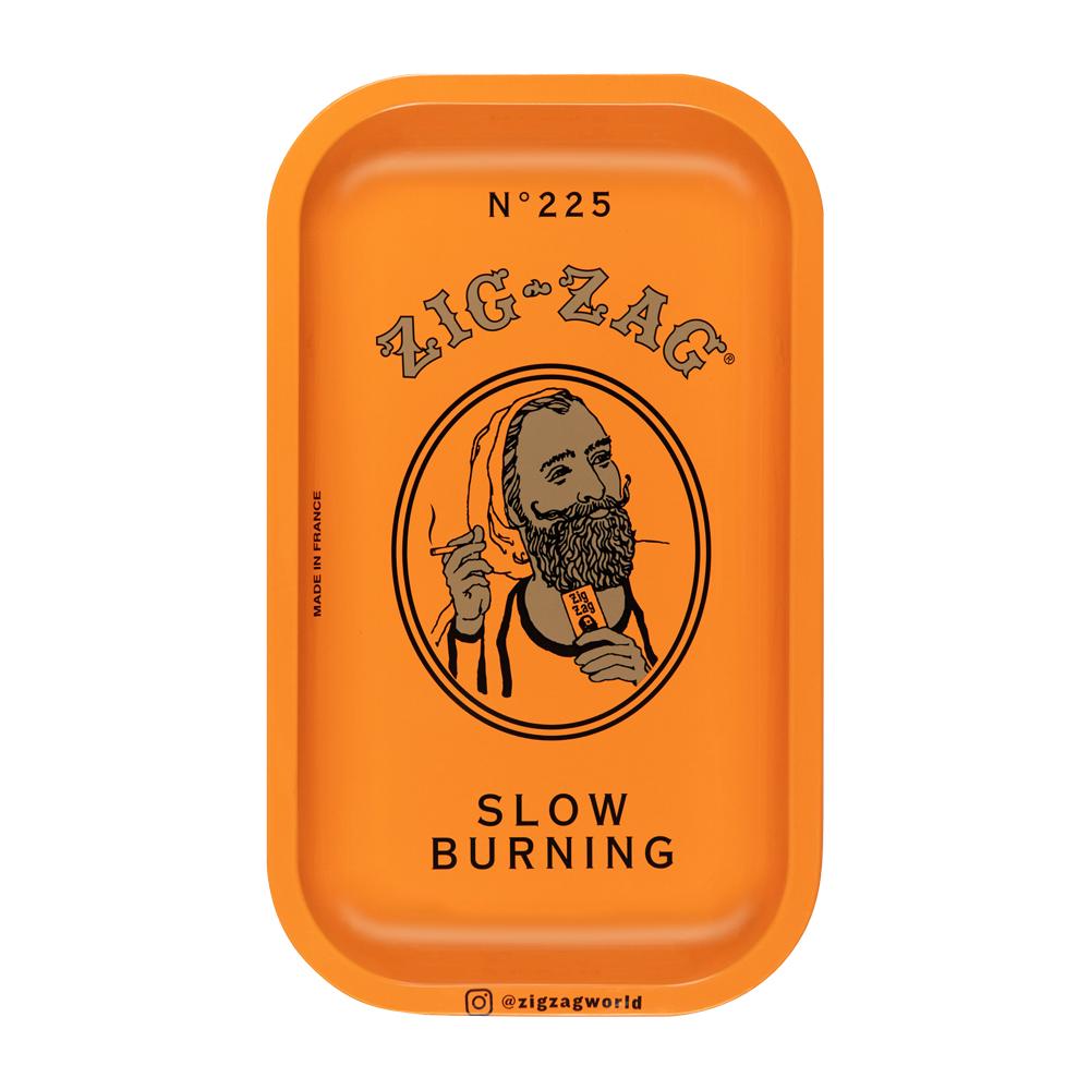 Zig Zag Small Metal Rolling Tray | Orange - Discreet Smoker
