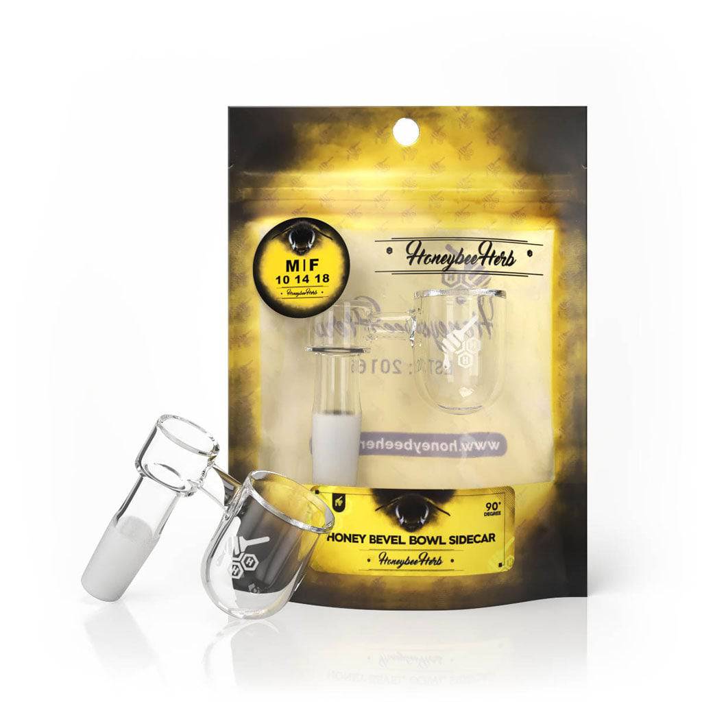 HONEY BEVEL BOWL SIDECAR QUARTZ BANGER - 90° DEGREE | YL - Discreet Smoker