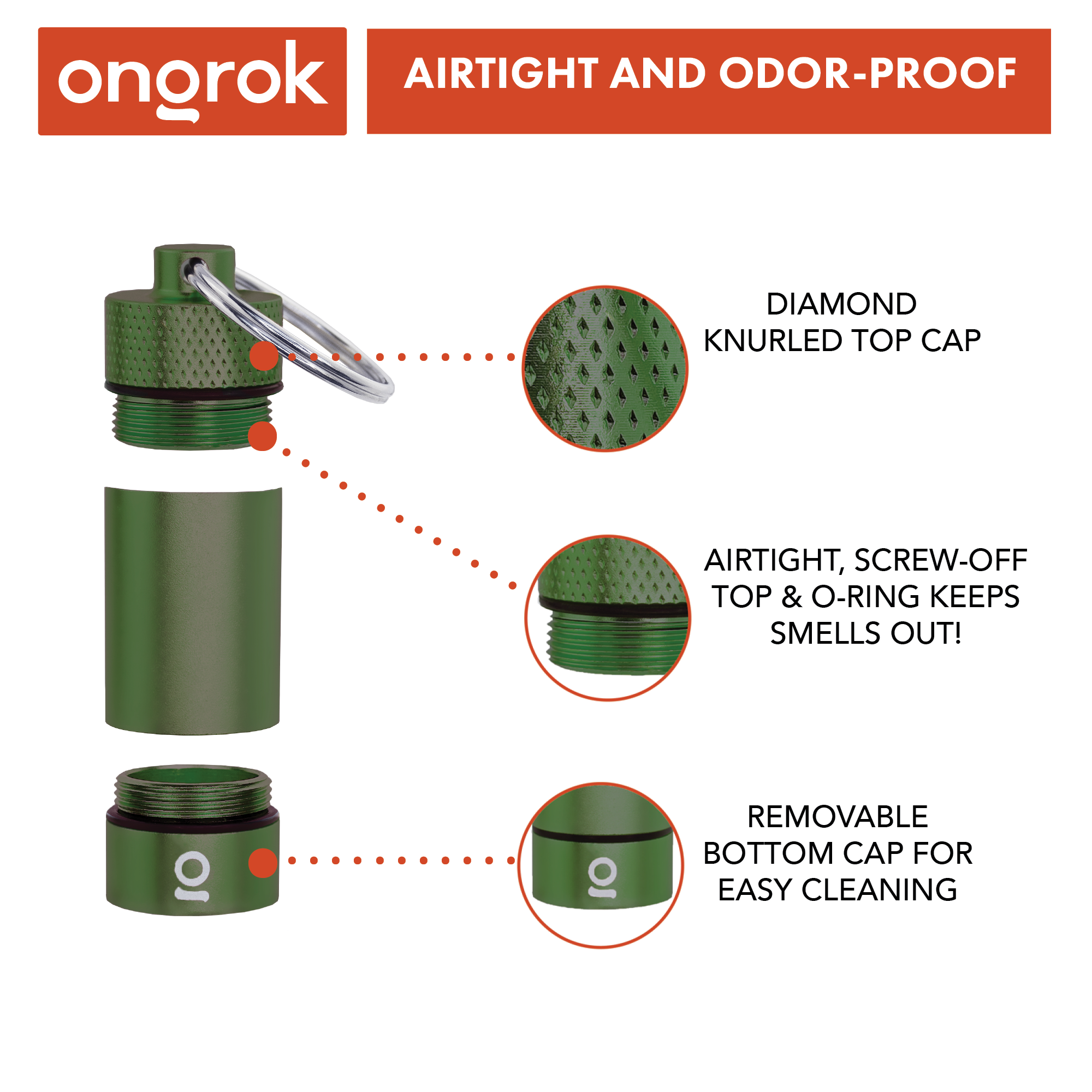 Ongrok Small Storage Keychain - Discreet Smoker