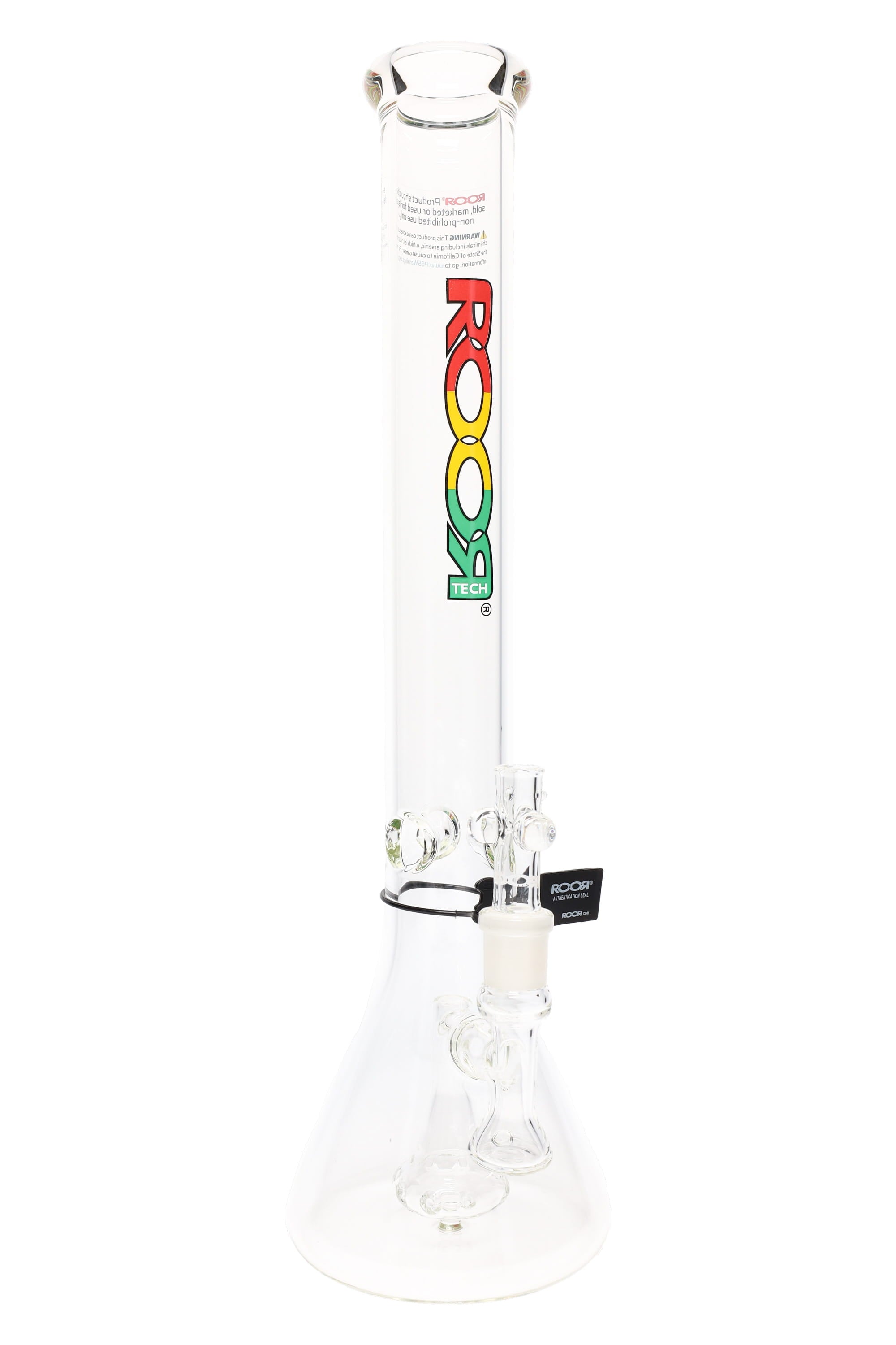 ROOR Tech 18" Stemless Beaker Bong with Showerhead Perc – Clear Glass GOG - Discreet Smoker