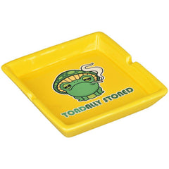 Toadally Stoned Ceramic Ashtray - 4.7" x 4.7" - Discreet Smoker