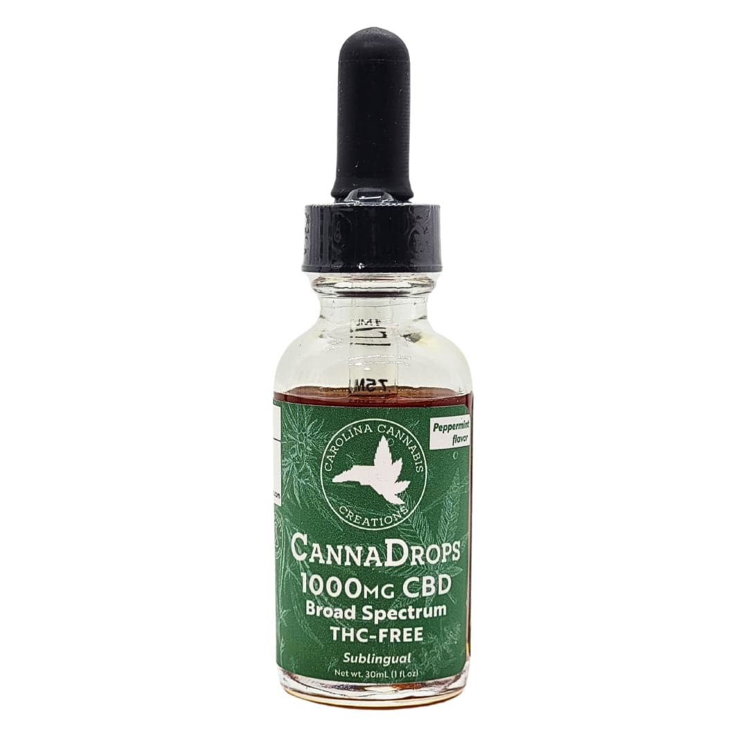 Canna Drops Broad Spectrum 1000mg CBD tincture | Peppermint | Carolina Cannabis Creations - Discreet Smoker