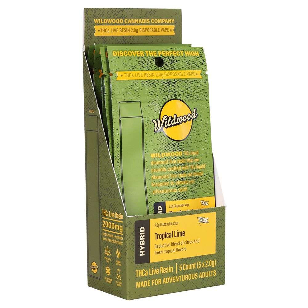 Wildwood Dispensary Grade Live Resin THCA Disposable | 2g | 5ct Display - Discreet Smoker