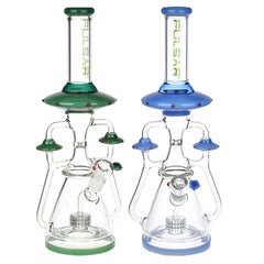 Pulsar Far-Out Visitors Recycler Glass Water Pipe | 17.25" | 19mm F - Discreet Smoker