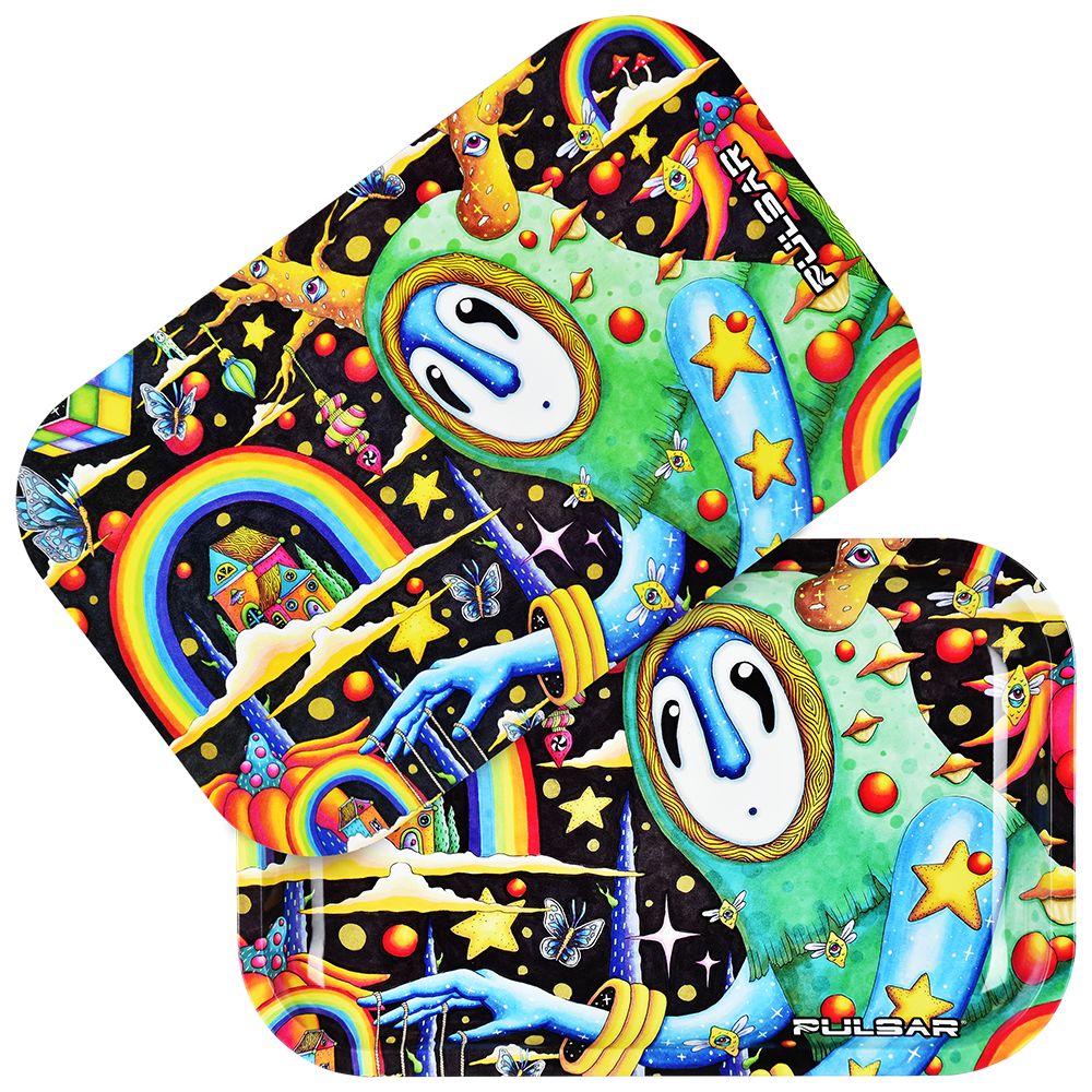 Pulsar Rolling Tray & Lid Kit - The World Was Mad / 11"x7" - Discreet Smoker