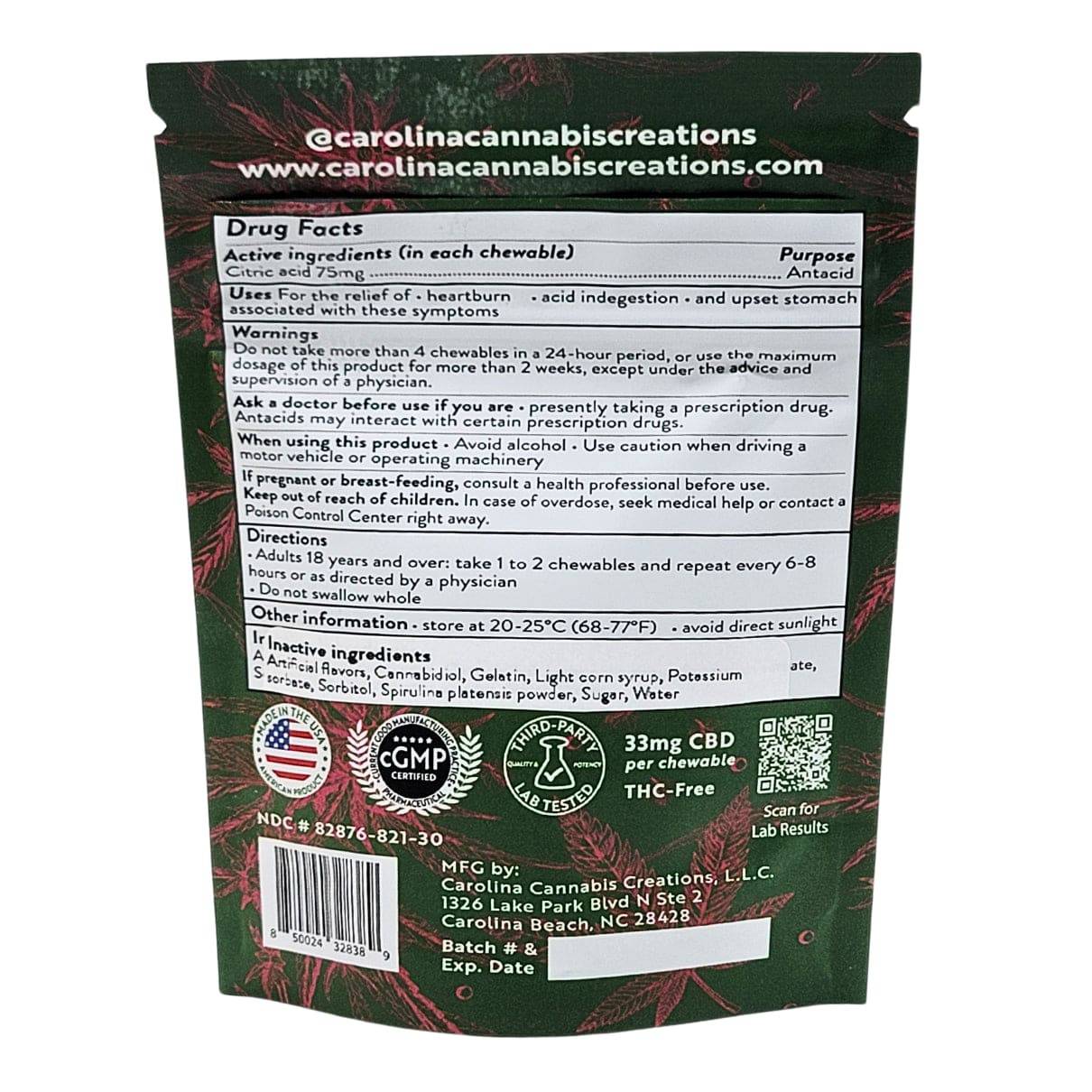 Daily Support Chewables | CBD | Watermelon 30ct bag | Carolina Cannabis Creations - Discreet Smoker