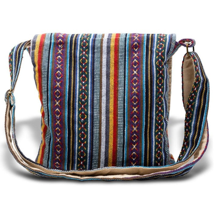 Core Hemp Boho Messenger Bag - Back View
