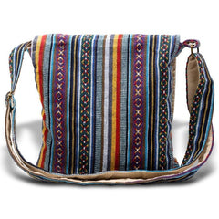 Core Hemp Boho Messenger Bag - Back View