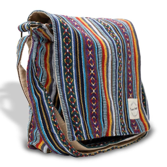 Core Hemp Boho Messenger Bag - Side View