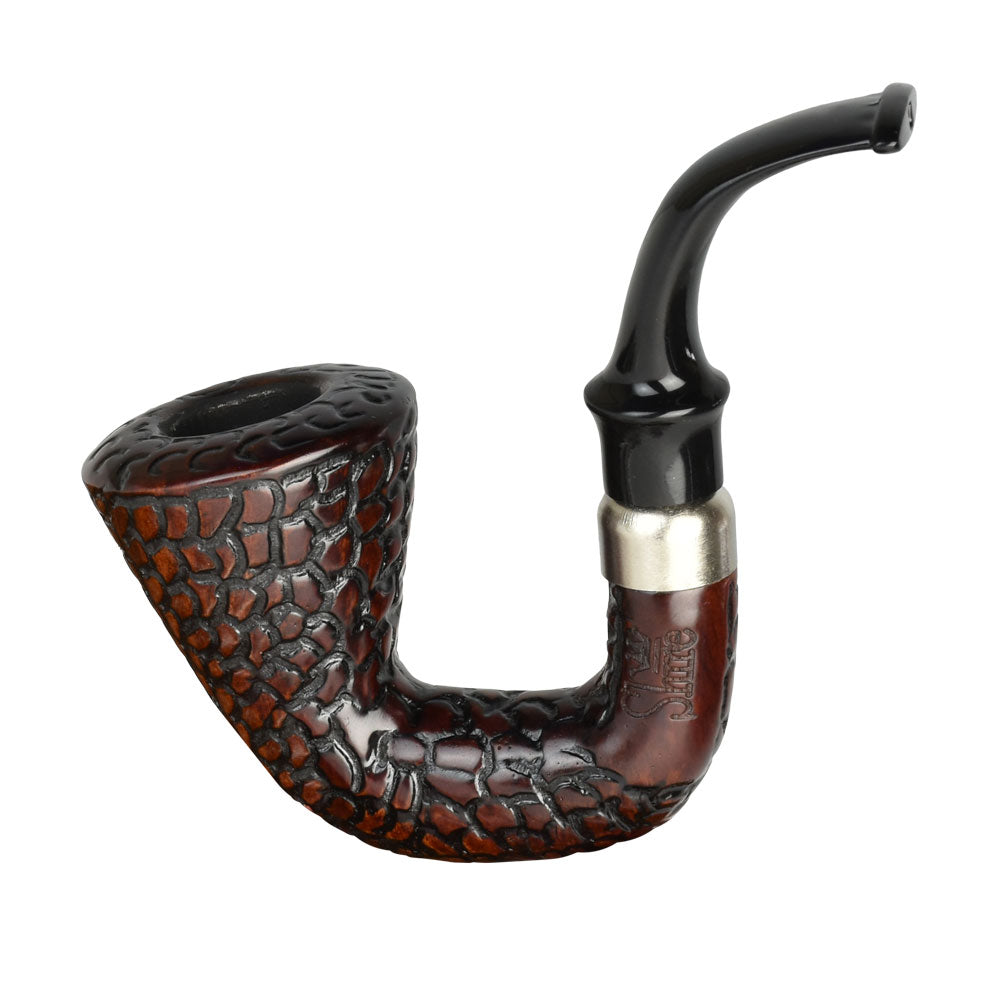 Carved Hungarian Calabash African Wood Pipe - Discreet Smoker