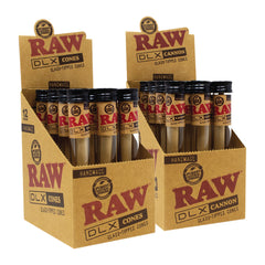 RAW DLX Glass Tipped Cones - 12PC - Discreet Smoker