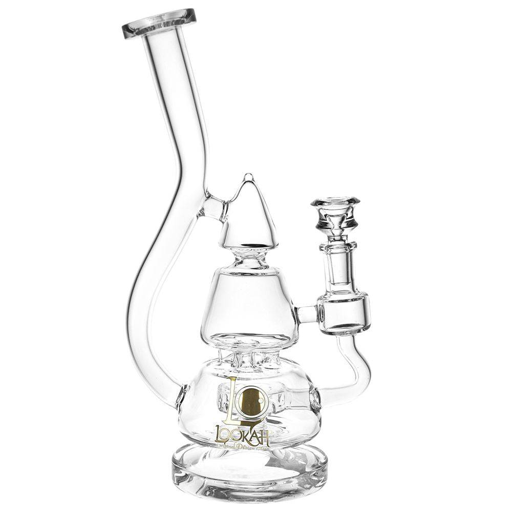 Lookah Glass Stacked Triangle Water Pipe | 11.25" - Discreet Smoker