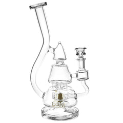 Lookah Glass Stacked Triangle Water Pipe | 11.25" - Discreet Smoker