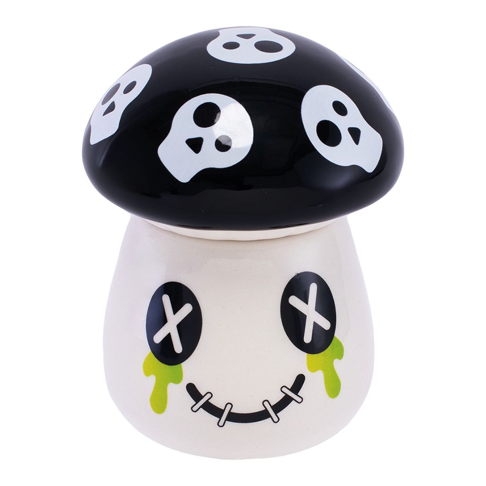 Fujima Mushroom Skull Ceramic Stash Jar - 4.25" - Discreet Smoker