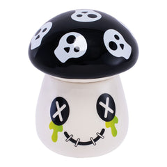 Fujima Mushroom Skull Ceramic Stash Jar - 4.25" - Discreet Smoker