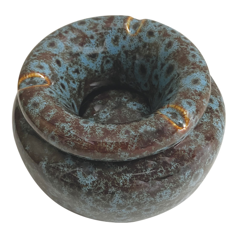 Fujima Moroccan Ceramic Ashtray - Reactive Blue / 5" - Discreet Smoker