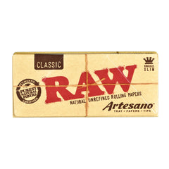 RAW Artesano Kingsize Slim Rolling Papers - Discreet Smoker