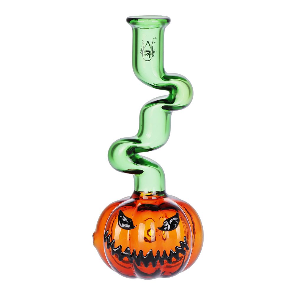 Pulsar Twisty And Wicked Jack-O-Lantern Glass Hand Pipe - 5.7" - Discreet Smoker