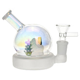 Christmas House Globe Glass Water Pipe - 3.75" / 14mm F - Discreet Smoker