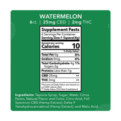 Watermelon - 25mg CBD / 2mg THC (6ct) - Discreet Smoker