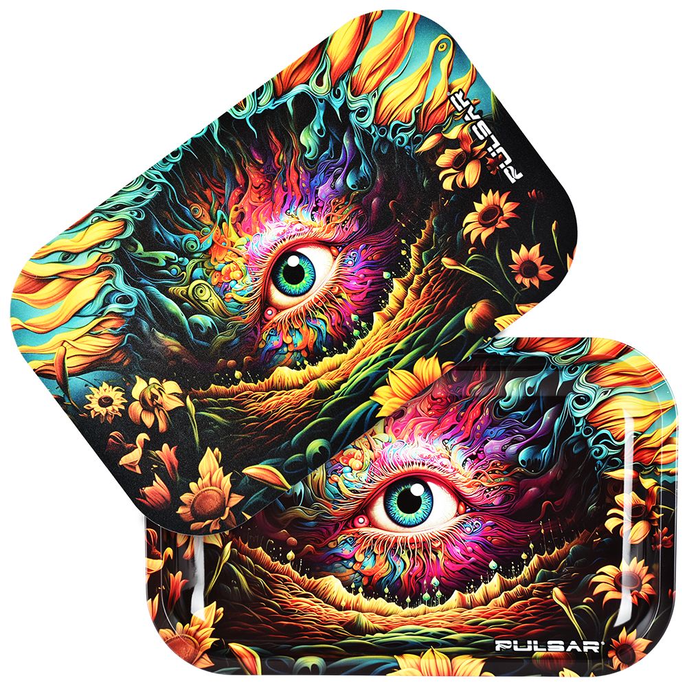 Pulsar Rolling Tray & Lid Kit - Sunflower Of The Mind / 11"x7" - Discreet Smoker