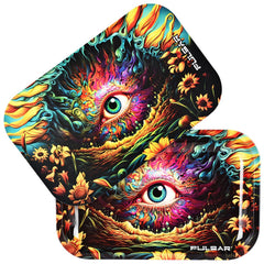Pulsar Rolling Tray & Lid Kit - Sunflower Of The Mind / 11"x7" - Discreet Smoker