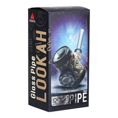 Lookah Glass Sacred Eye Black Etched Hammer Glass Hand Pipe - 7" - Discreet Smoker