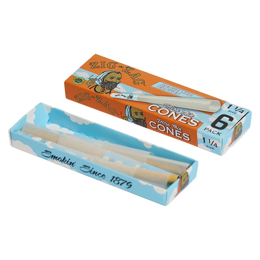 24PK DISPLAY - Zig Zag Above The Clouds LE Ultra Thin Pre-Rolled Cones - 6pc / 1 1/4 - Discreet Smoker