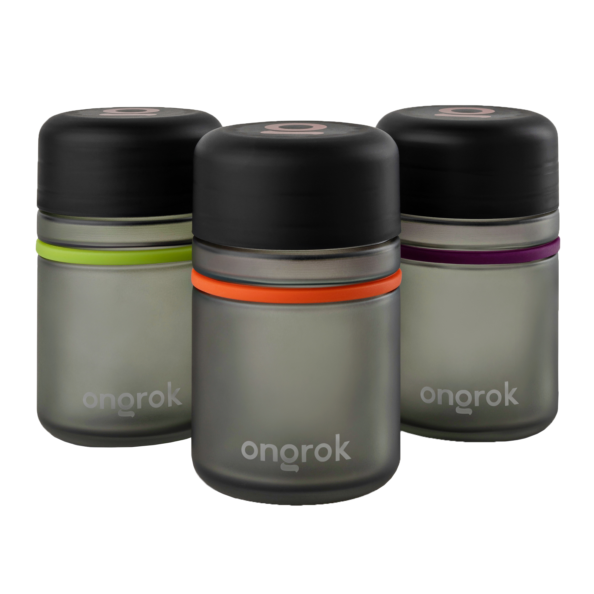 Ongrok Child Resistant Glass Storage Jar, 3 pack x 180ml each - Discreet Smoker