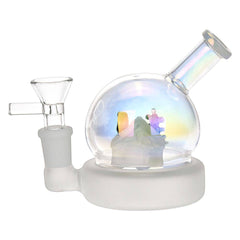 Christmas House Globe Glass Water Pipe - 3.75" / 14mm F - Discreet Smoker