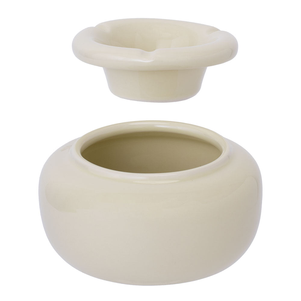 Fujima Moroccan Ceramic Ashtray - White Pearl / 5" - Discreet Smoker
