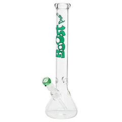 Boost | 17" Green Beaker Base Glass Water Pipe - Discreet Smoker
