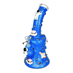 Astronauts 3D Painted Water Pipe - 9.5" / 14mm F - Discreet Smoker