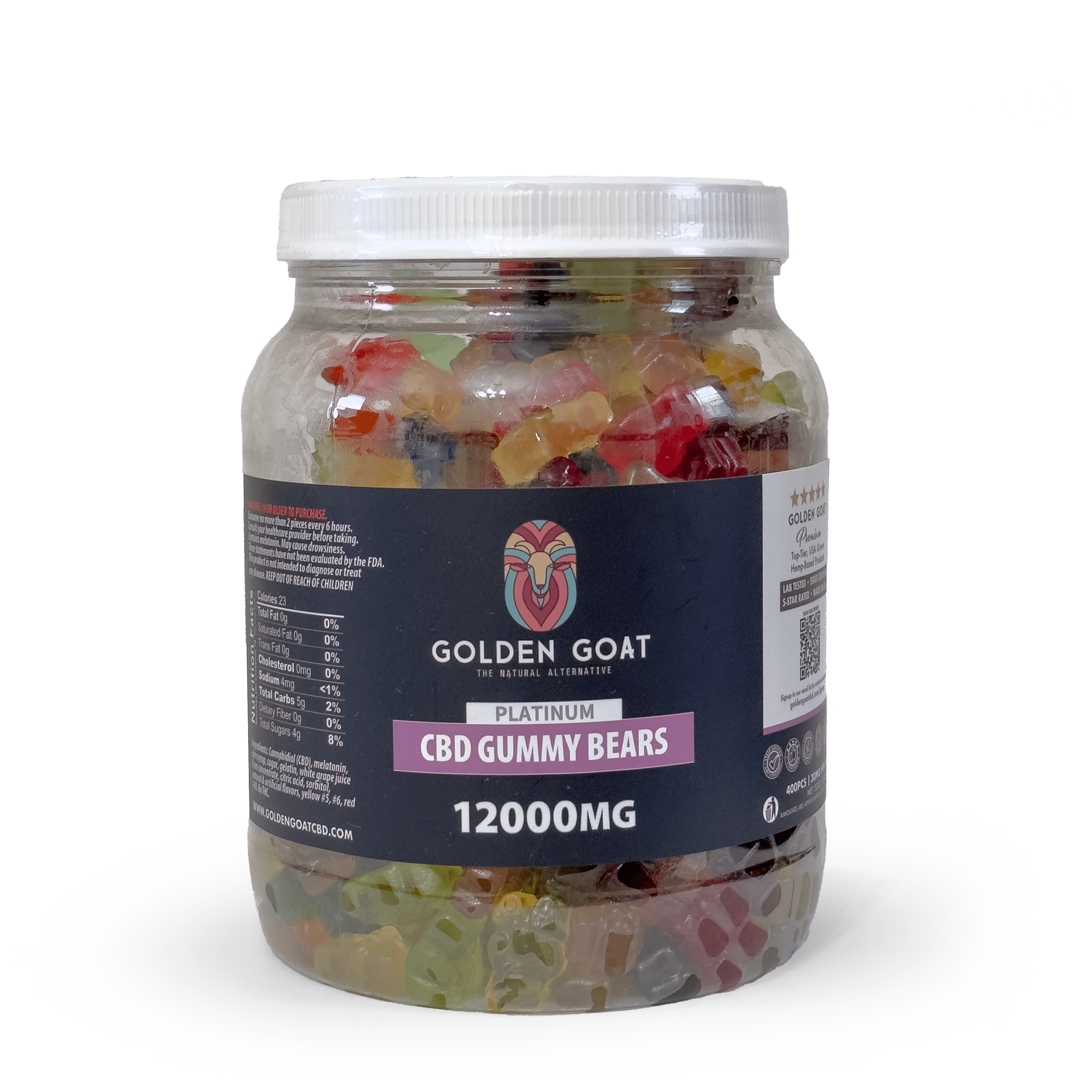 CBD Platinum Gummies - Clear Bears 12000MG - Discreet Smoker