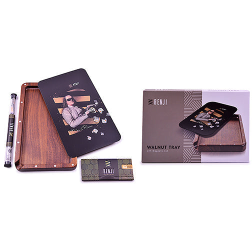 Benji - Walnut Tray w/ Magnetic Lid Kit - Make it Rain - Discreet Smoker