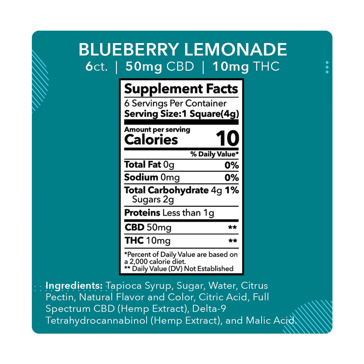 Mdrn Mood Blueberry Lemonade- 50mg CBD / 10mg THC (6ct) - Discreet Smoker