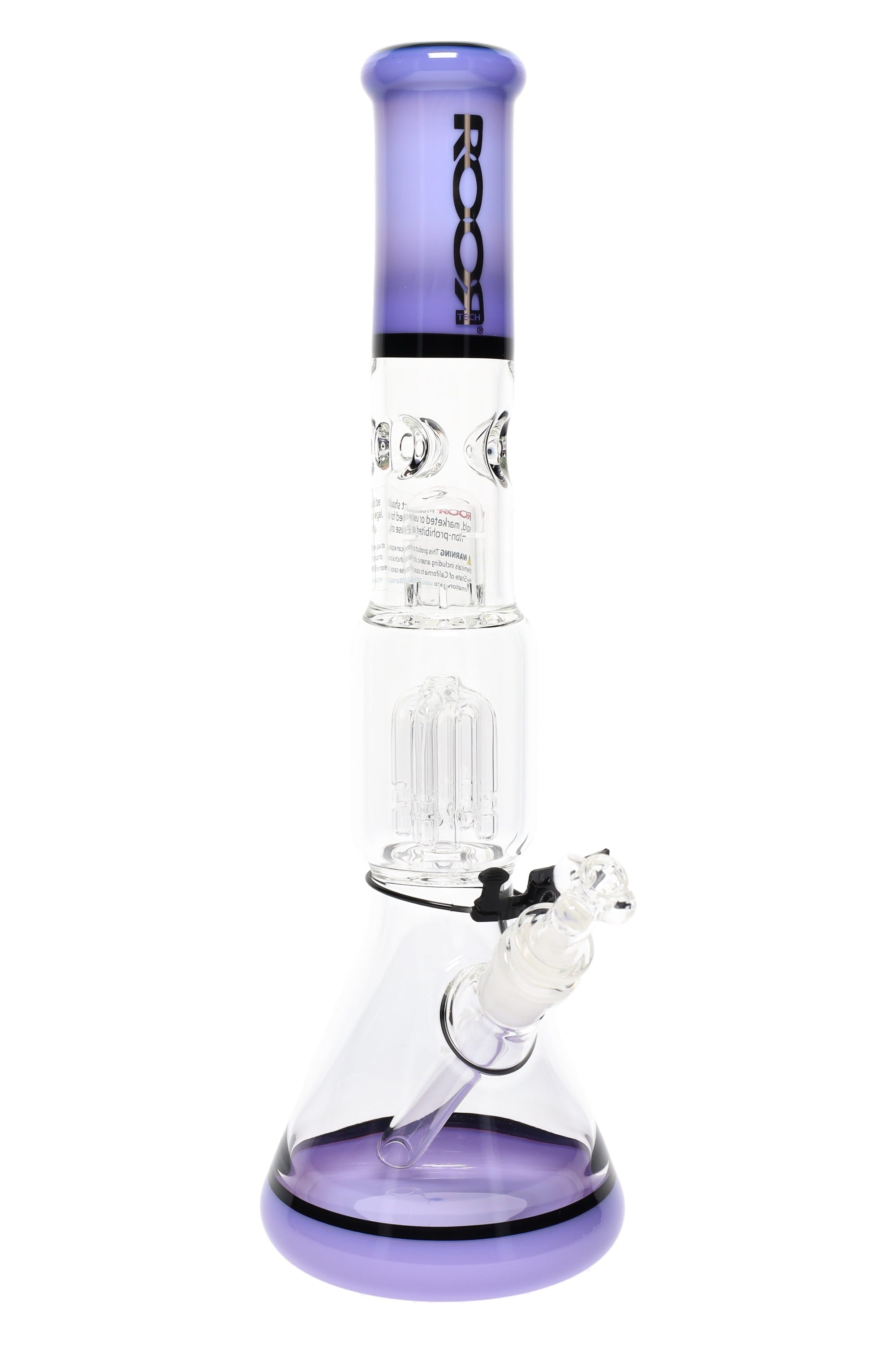 ROOR Tech 14" Multicolor Beaker Bong with Tree Perc – Glass-on-Glass - Discreet Smoker