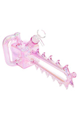 Glass Chainsaw Bong “RipSaw” – Glass-on-Glass – 11″ – Assorted Colors - Discreet Smoker