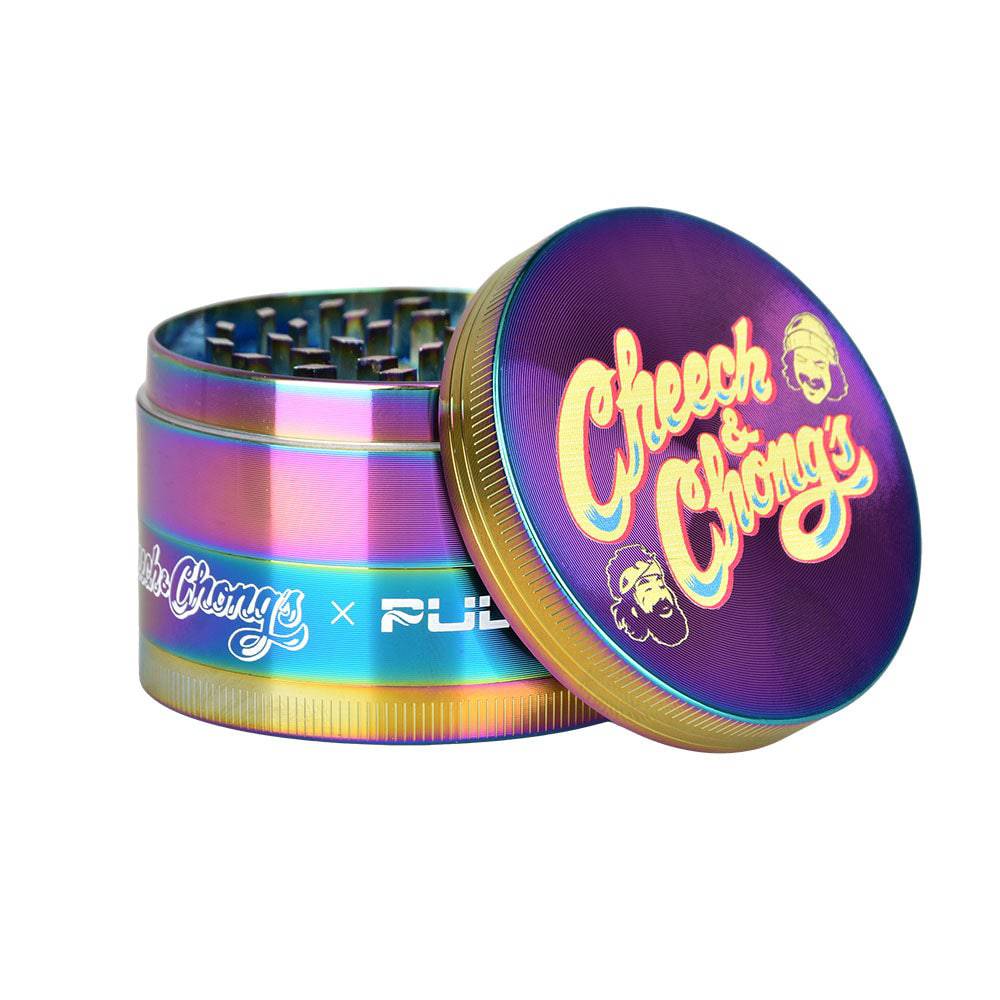 Cheech & Chong's™ x Pulsar Rainbow Metal Grinder | 4pc | 2.5" - Discreet Smoker