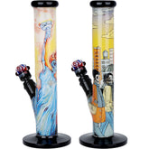 The Grateful Dead x Pulsar Inside Print Straight Tube Glass Water Pipe | 11.25" | 14mm F - Discreet Smoker